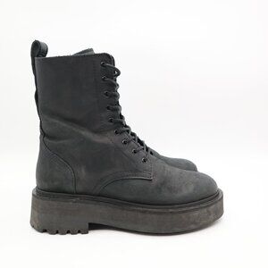 Thursday Everyday Boots Lace Up Combat Women's Size 6 Matte Black Leather
